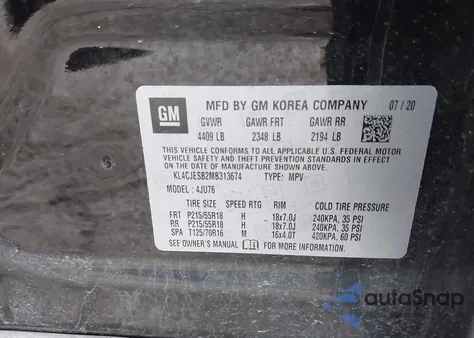 2021 Buick Encore Awd Preferred from USA, damaged, VIN KL4CJESB2MB313674